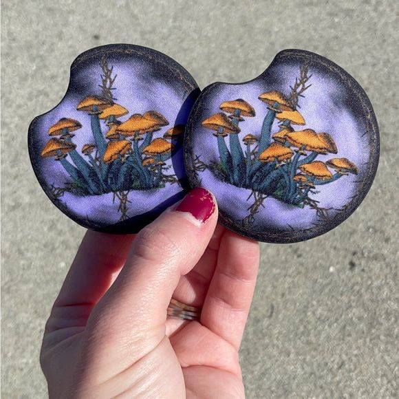 Trippy ☮️ Mushroom Car Coaster | Car Accessories - Picture 3 of 7